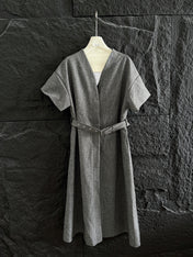 BALLOON DRESS WITH BELT IN RAYON 265972