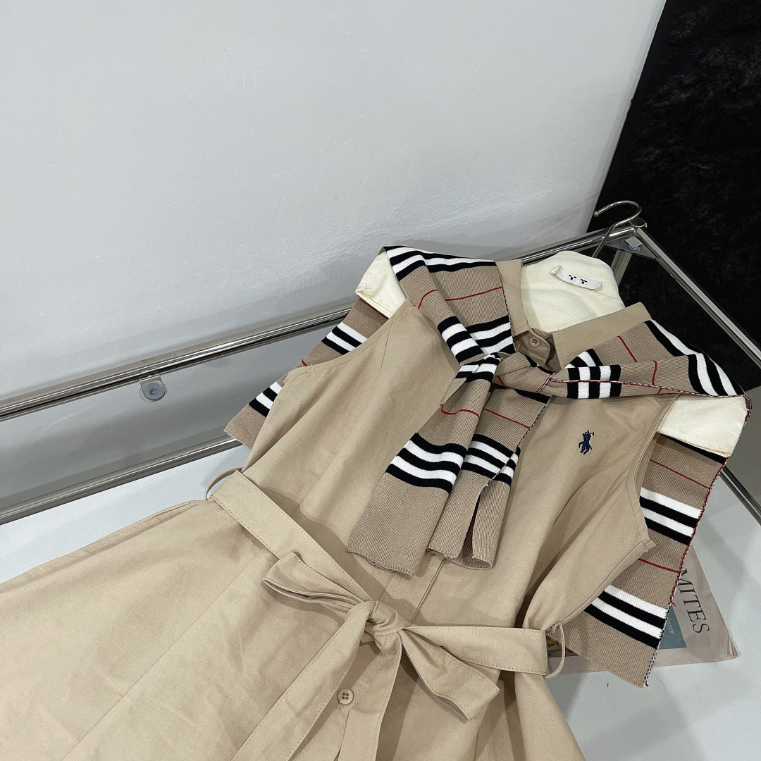 SLEEVELESS DRESS WITH SCARF 265951
