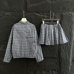 MIU SET PREPPY CHECKED BLAZER 265846