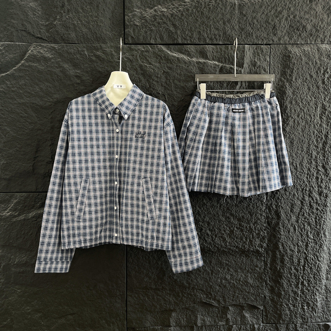 MIU SET PREPPY CHECKED BLAZER 265846