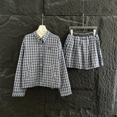 MIU SET PREPPY CHECKED BLAZER 265846
