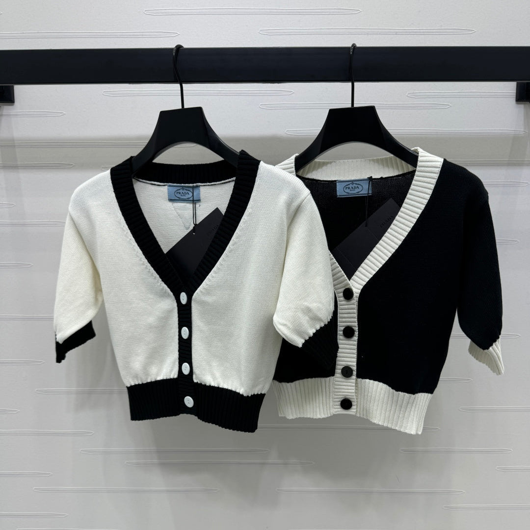 PRADA SHORT-SLEEVE KNIT TOP 269463