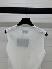 PRADA SEQUIN-EMBELLISHED V-NECK KNIT TANK BLAZER 274810