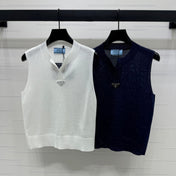 PRADA SEQUIN-EMBELLISHED V-NECK KNIT TANK BLAZER 274810