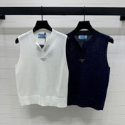PRADA SEQUIN-EMBELLISHED V-NECK KNIT TANK BLAZER 274810