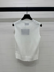 PRADA SEQUIN-EMBELLISHED V-NECK KNIT TANK BLAZER 274810