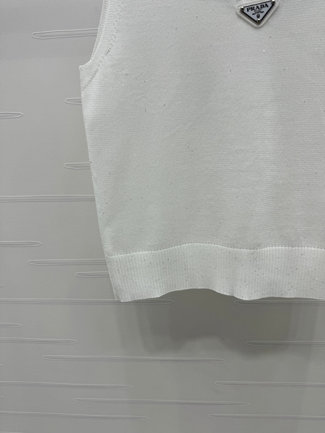 PRADA SEQUIN-EMBELLISHED V-NECK KNIT TANK BLAZER 274810