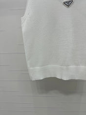 PRADA SEQUIN-EMBELLISHED V-NECK KNIT TANK BLAZER 274810