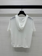 DIOR SHORT-SLEEVE LACE-KNIT HOODIE 274811
