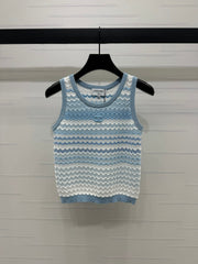 CC 25 Tank Top Baby Blue mix White Polyester 233563