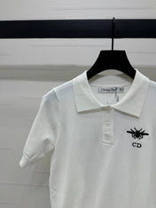 DIOR EMBROIDERED LOGO KNIT POLO SHIRT