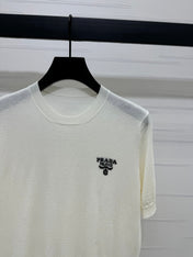 PRADA SHORT-SLEEVE EMBROIDERED LOGO T-SHIRT 269460