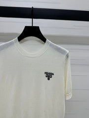 PRADA SHORT-SLEEVE EMBROIDERED LOGO T-SHIRT 269460