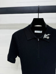 MONCLER 25S SHORT-SLEEVE KNIT TOP 255893