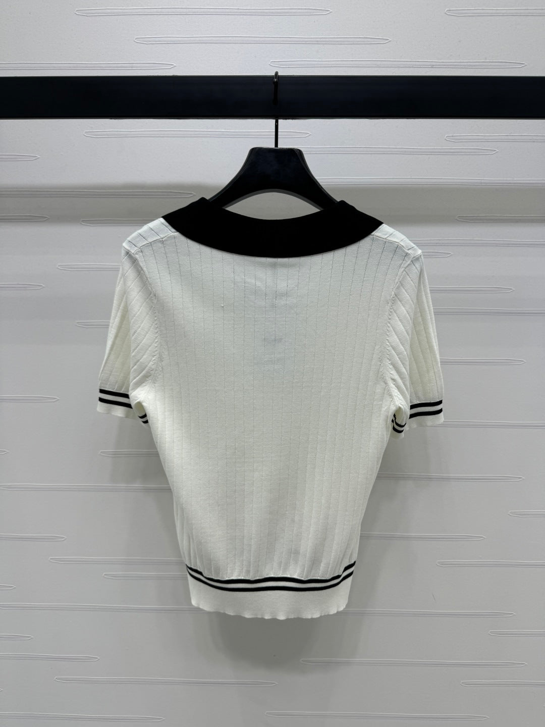 CELINE SHORT-SLEEVE KNIT TOP WHITE 274818
