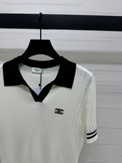 CELINE SHORT-SLEEVE KNIT TOP WHITE 274818