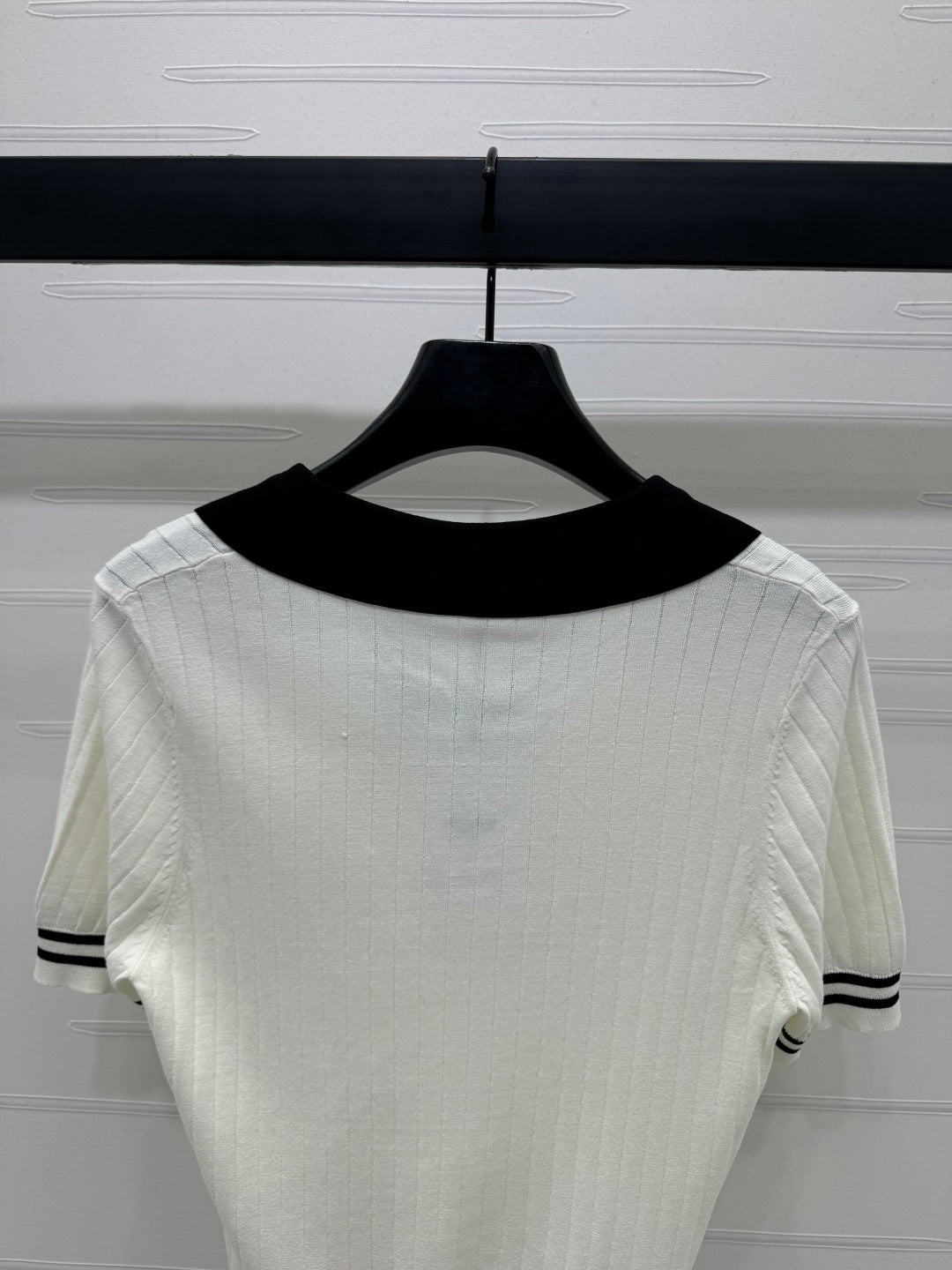 CELINE SHORT-SLEEVE KNIT TOP WHITE 274818