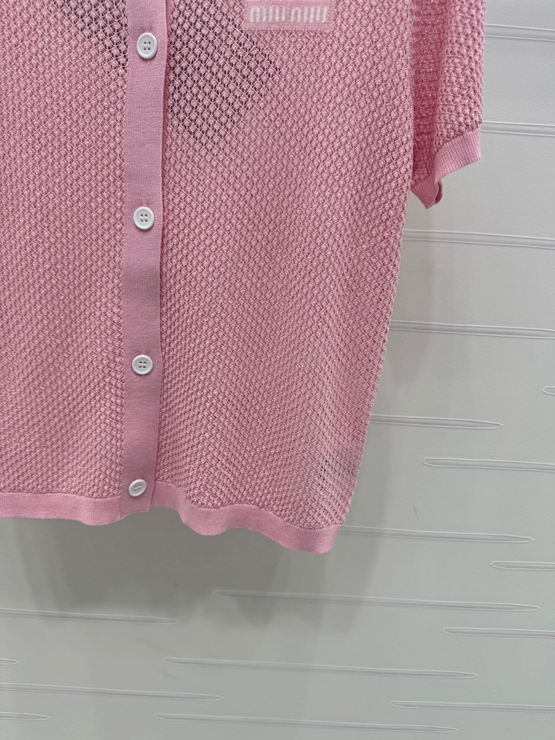 MIU 25S SHORT SLEEVE ROUND NECK CARDIGAN 264270
