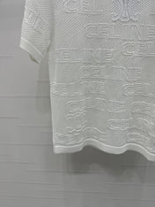 CELINE SHORT-SLEEVE CROCHET TOP WHITE 274807