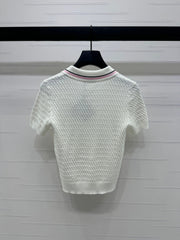 MIUMIU KNITTED POLO SHIRT WHITE 274837