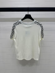 DIOR SHORT-SLEEVE JACQUARD KNIT TOP 274853