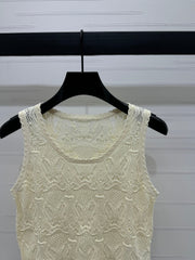 DIOR 25S HAND CROCHET VEST IN COTTON 264185