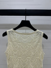 DIOR 25S HAND CROCHET VEST IN COTTON 264185