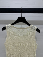 DIOR 25S HAND CROCHET VEST IN COTTON 264185