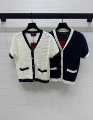 GUCCI SHORT-SLEEVE KNIT CARDIGAN 273215