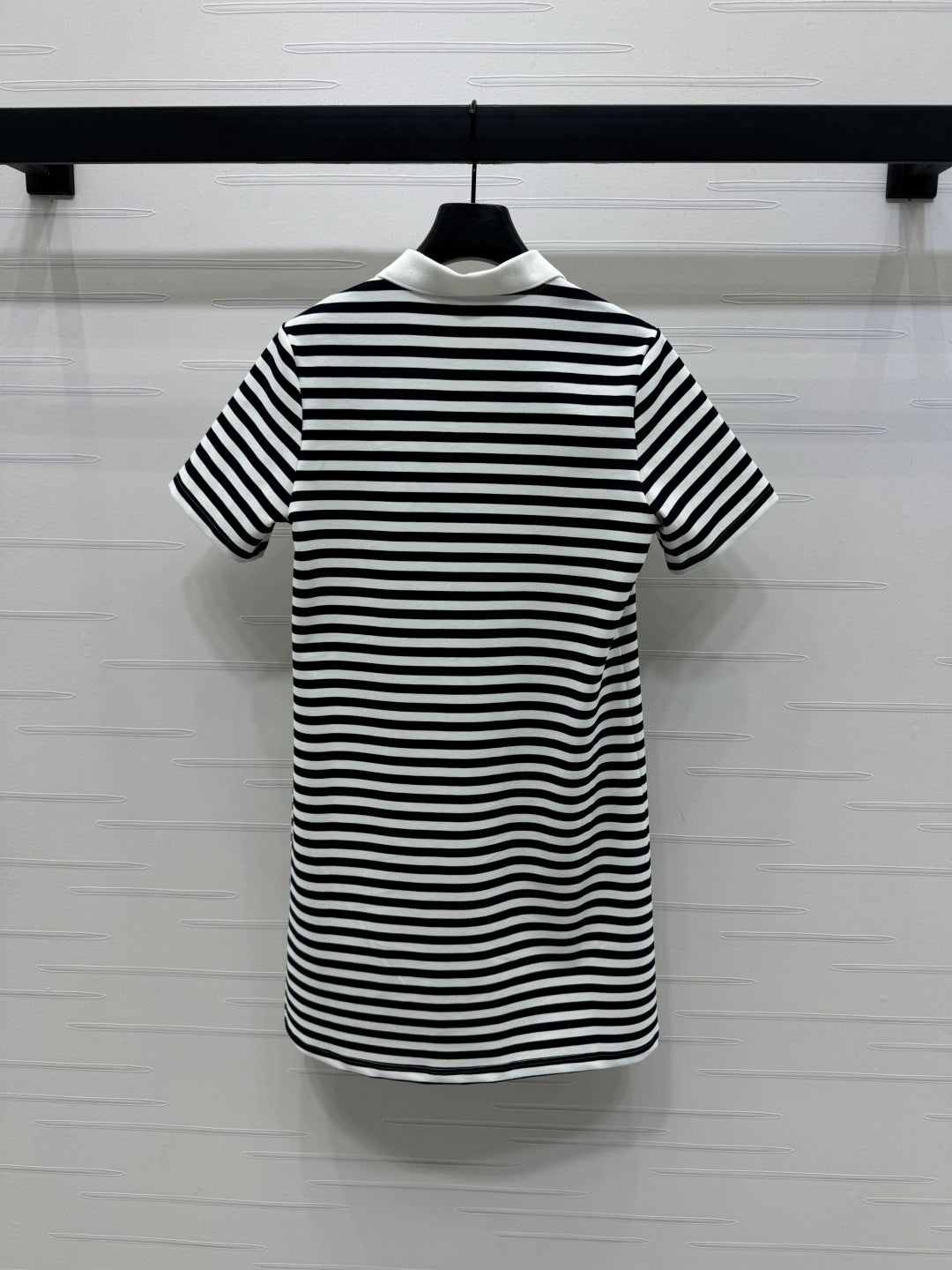 PRAD 25S STRIPED SHORT SLEEVE KNIT DRESS 264218