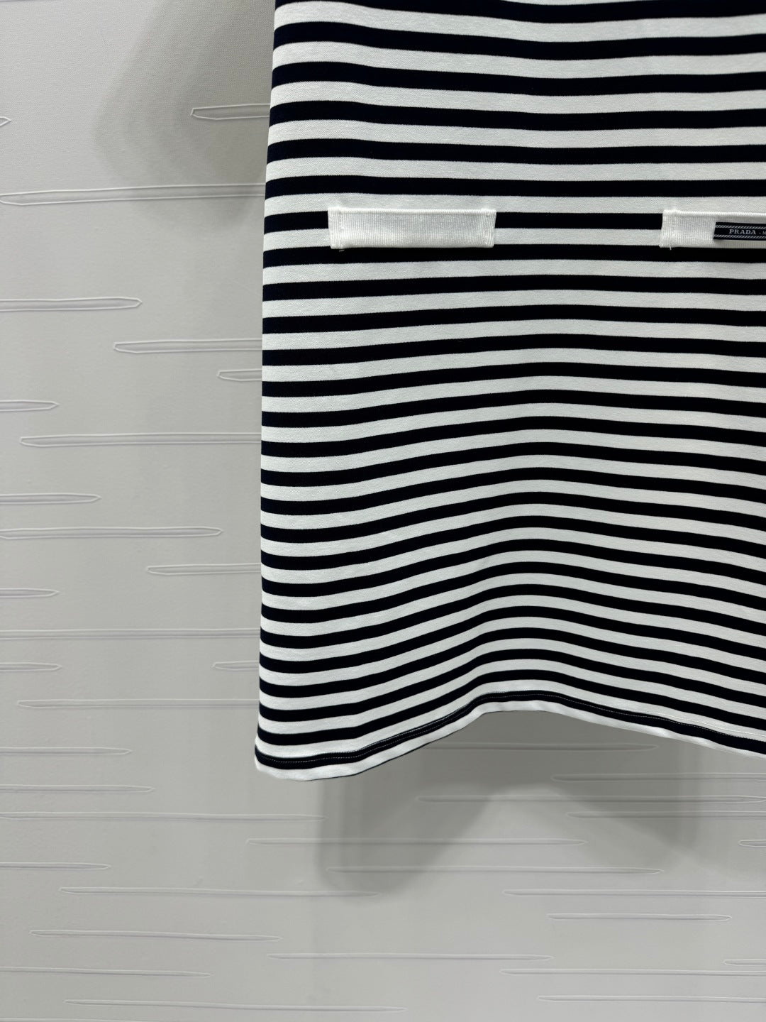 PRAD 25S STRIPED SHORT SLEEVE KNIT DRESS 264218