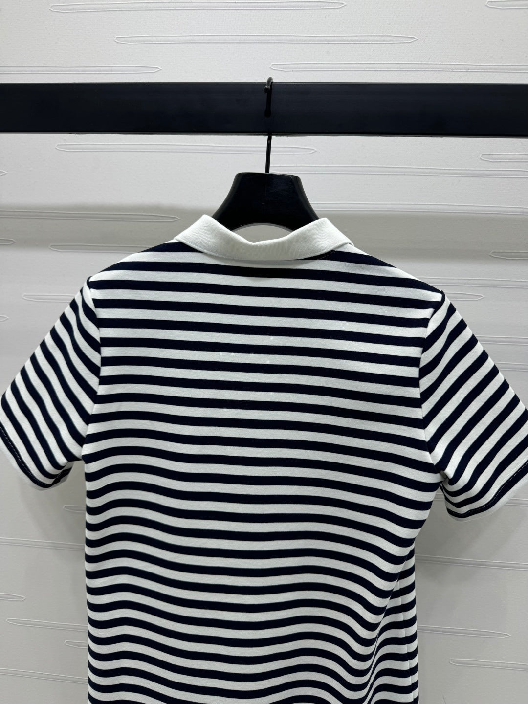 PRAD 25S STRIPED SHORT SLEEVE KNIT DRESS 264218