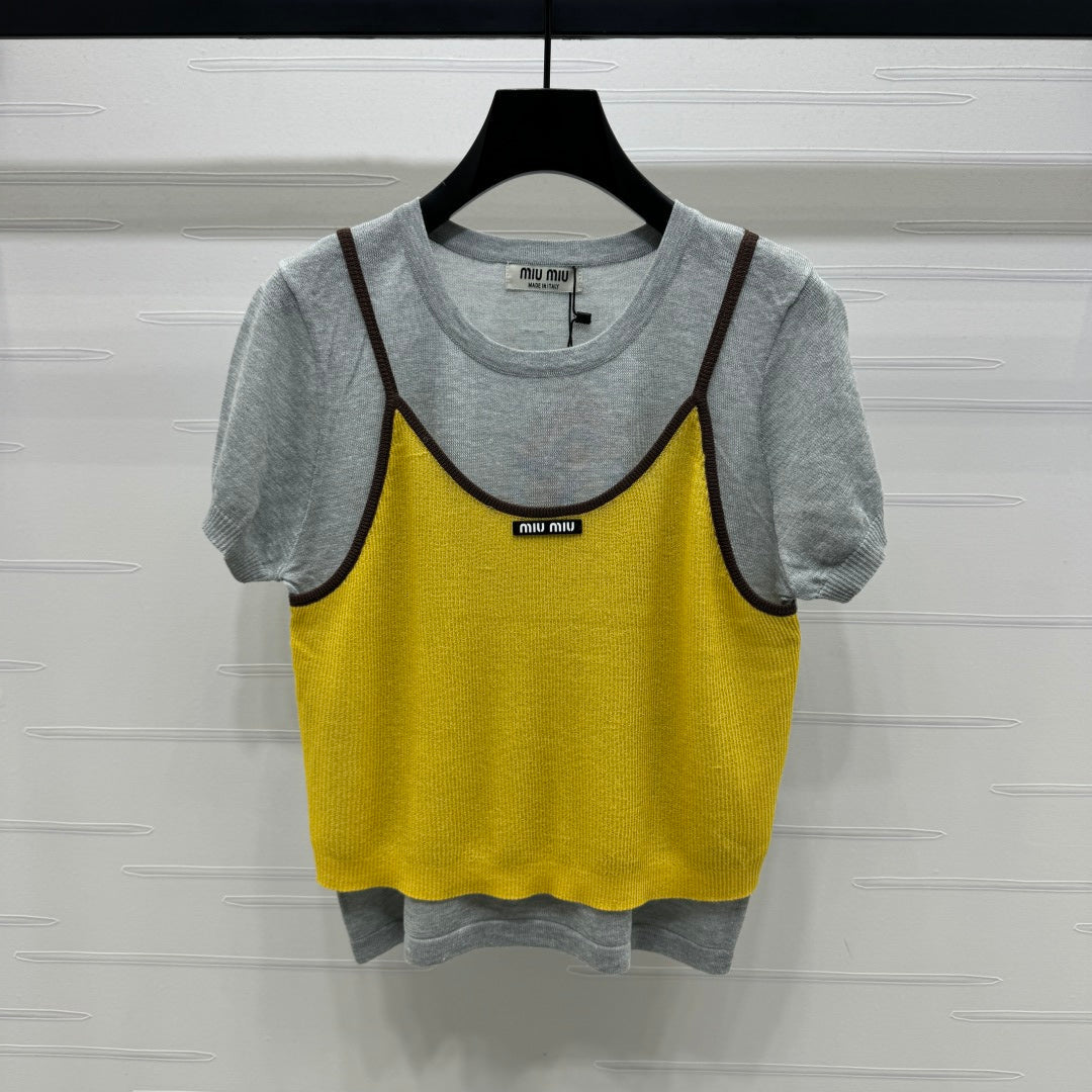 MIU 25S 2 PIECE KNITTED TOP WITH STRAPS 264132