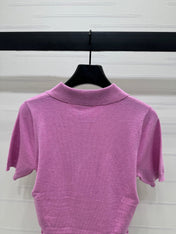 PRAD 25S SHORT SLEEVE KNIT TOP 264121