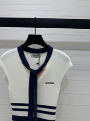 MIU 25S ICE STRIPE KNIT VEST 264114