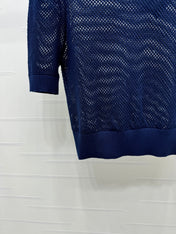 PRAD 25S HOLLOW KNIT SHORT SLEEVE TOP 264135