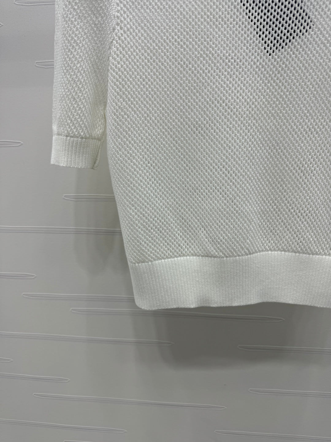 PRAD 25S HOLLOW KNIT SHORT SLEEVE TOP 264134