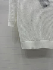 PRAD 25S HOLLOW KNIT SHORT SLEEVE TOP 264134