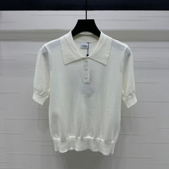 BURBERRY SHORT-SLEEVE KNITTED POLO SHIRT 274844