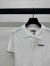 MIUMIU SHORT-SLEEVE KNIT POLO 269424