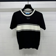 PRADA SHORT-SLEEVE CREW NECK SWEATER 269413