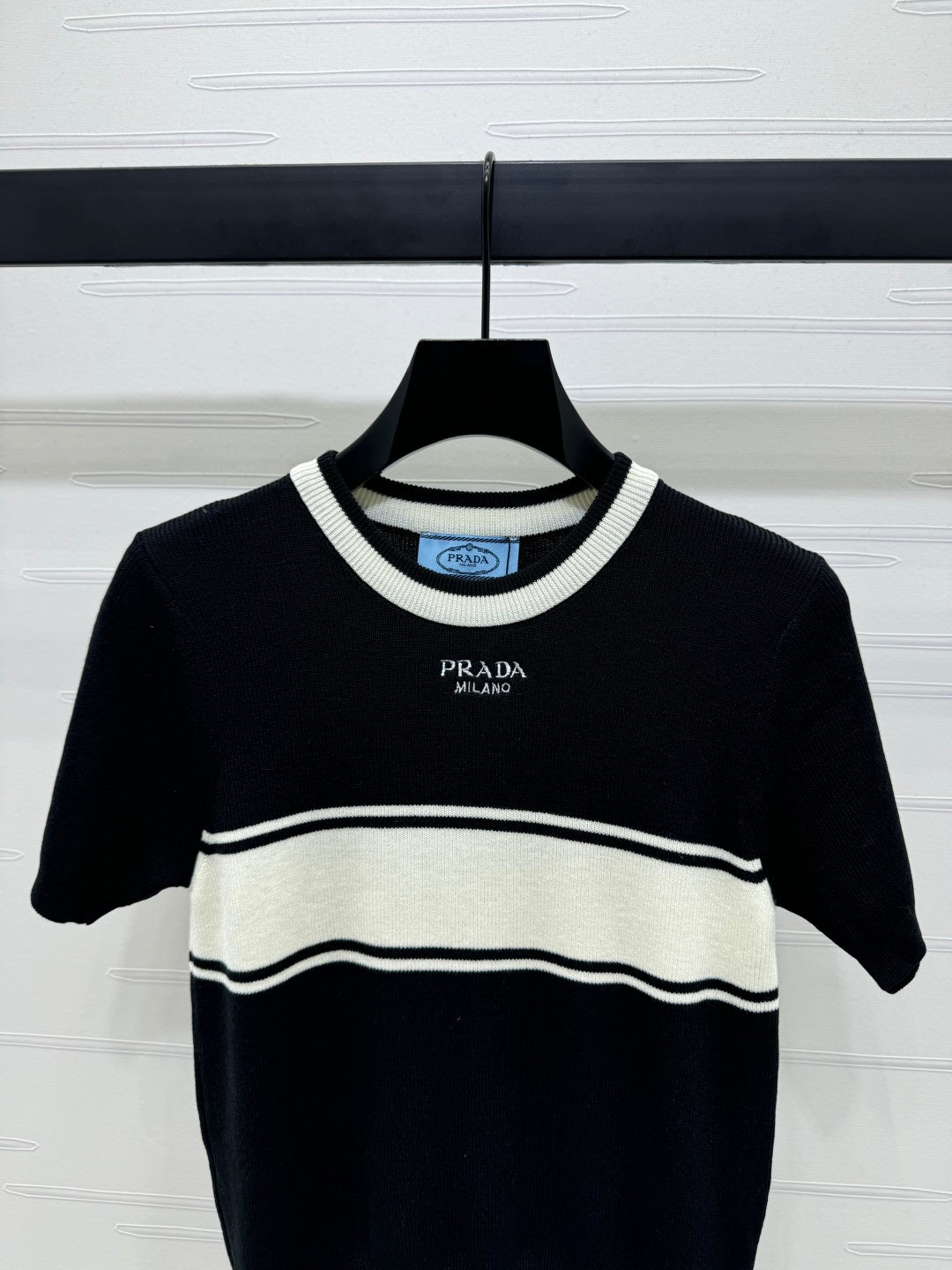 PRADA SHORT-SLEEVE CREW NECK SWEATER 269413