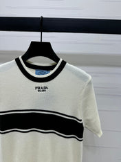 PRADA SHORT-SLEEVE CREW NECK SWEATER 269414