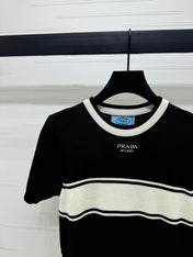 PRADA SHORT-SLEEVE CREW NECK SWEATER 269413