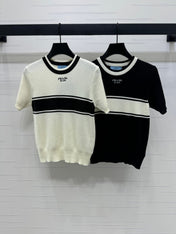 PRADA SHORT-SLEEVE CREW NECK SWEATER 269414