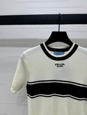 PRADA SHORT-SLEEVE CREW NECK SWEATER 269414