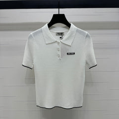 MIUMIU SHORT-SLEEVE KNIT POLO 269424