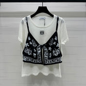 LOEWE TWO PIECE TOP WHITE AND BLACK 274903