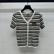 MIUMIU SHORT-SLEEVE KNIT CARDIGAN 274944