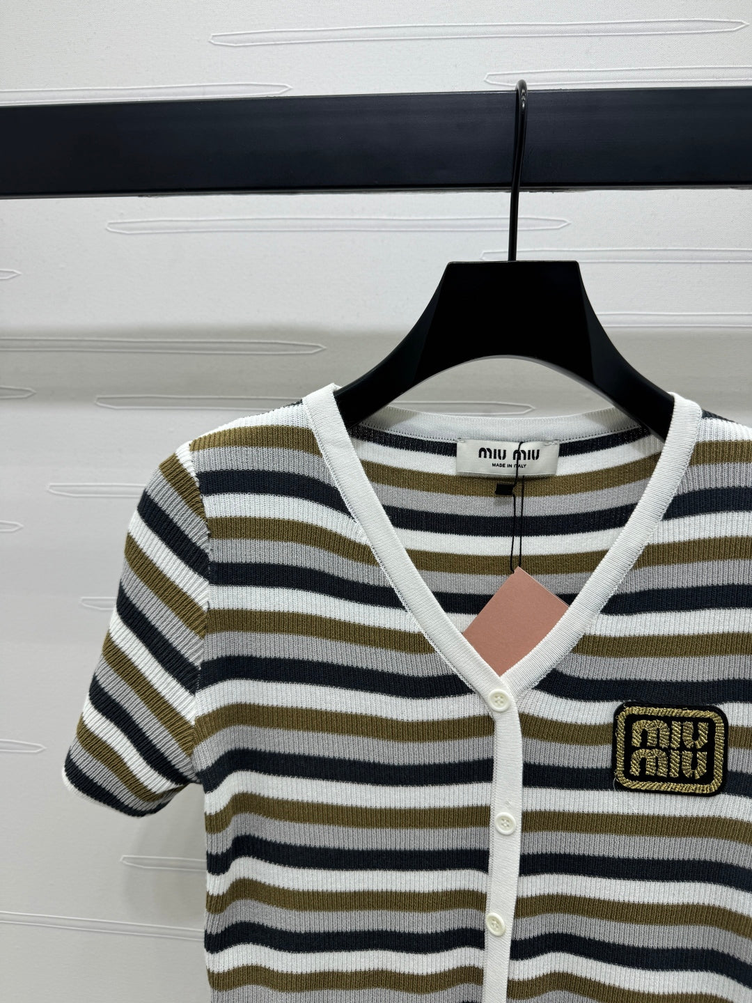 MIUMIU SHORT-SLEEVE KNIT CARDIGAN 274944